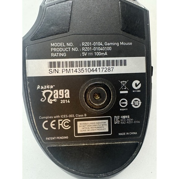 Razor Saga 2014 (RZ01-01040100) Gaming Mouse, Tested/Works Minor Flaw On Keypad. - Picture 7 of 7